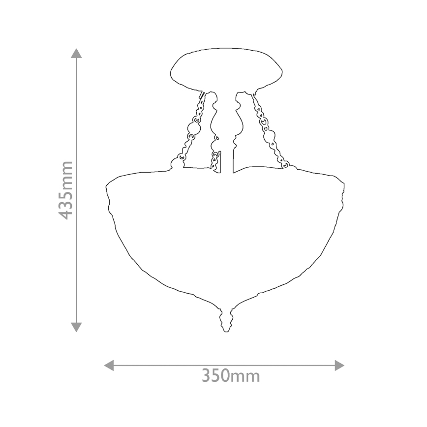 Quoizel - Πλαφονιέρα Tiffany LARISSA 2xE27/60W/230V διάμ. 35 εκ.