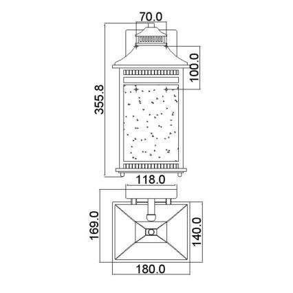Quoizel - Επιτοίχιο φωτιστικό εξωτερικού χώρου LIVINGSTON 2xE14/40W/230V IP44
