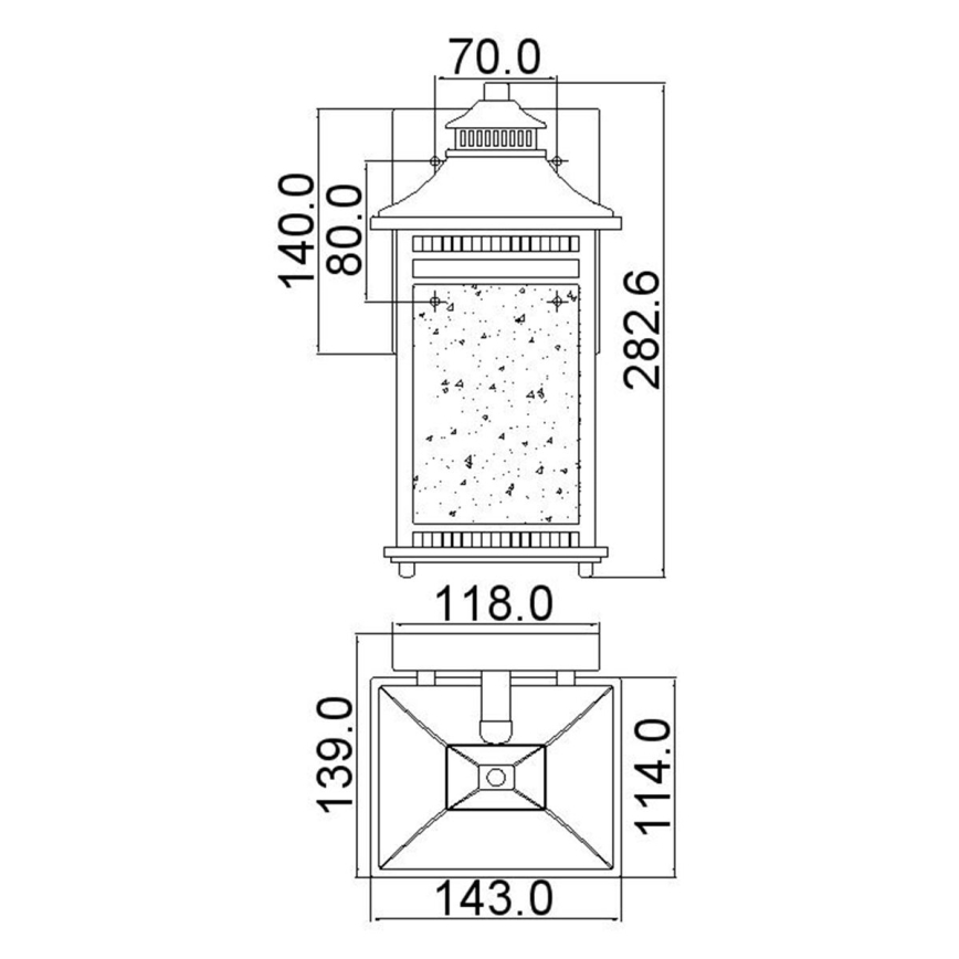 Quoizel - Επιτοίχιο φωτιστικό εξωτερικού χώρου LIVINGSTON 1xE27/60W/230V IP44