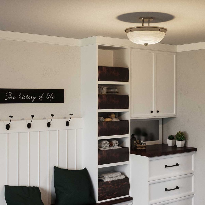 Quoizel - Πλαφονιέρα οροφής MANTLE 2xE27/60W/230V γυαλιστερό χρώμιο