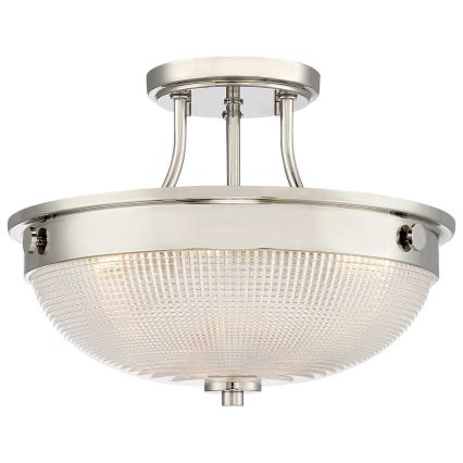 Quoizel - Πλαφονιέρα οροφής MANTLE 2xE27/60W/230V γυαλιστερό χρώμιο