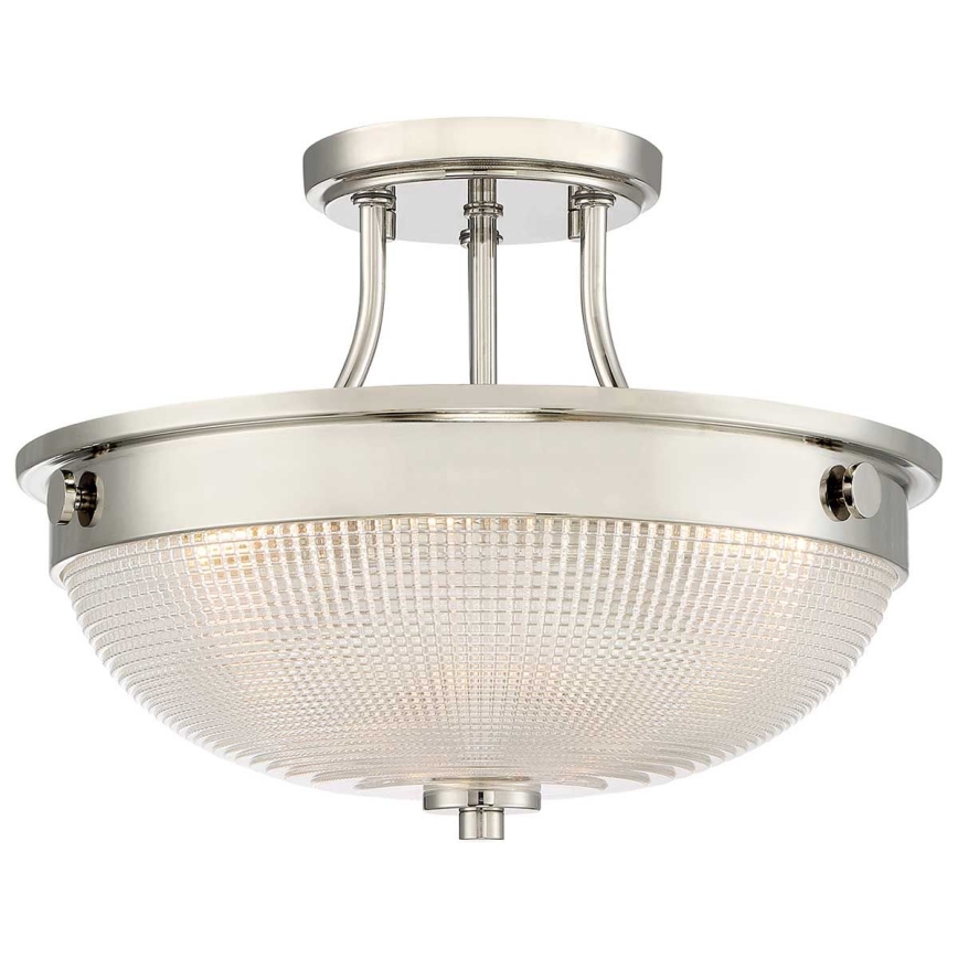 Quoizel - Πλαφονιέρα οροφής MANTLE 2xE27/60W/230V γυαλιστερό χρώμιο