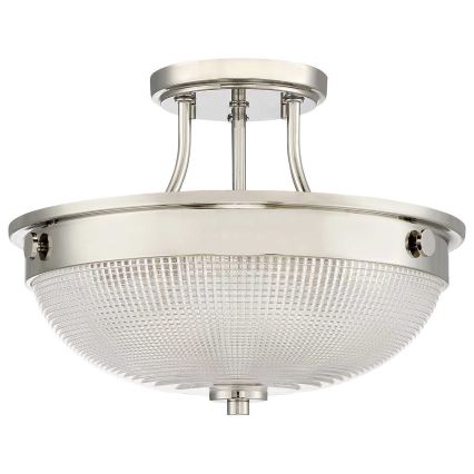 Quoizel - Πλαφονιέρα οροφής MANTLE 2xE27/60W/230V γυαλιστερό χρώμιο