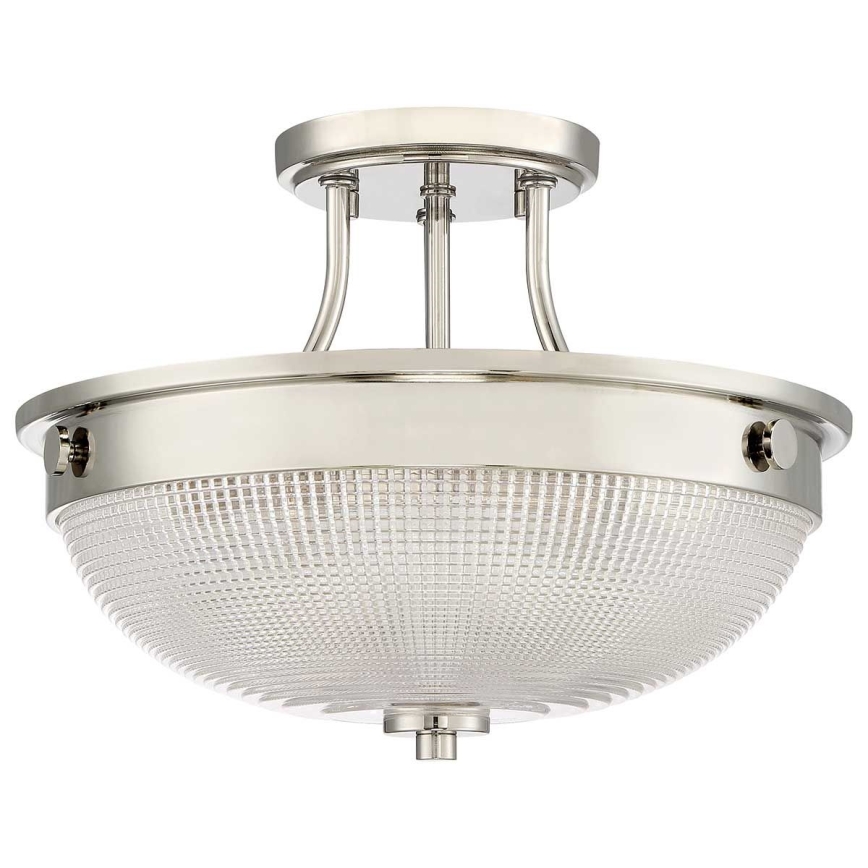 Quoizel - Πλαφονιέρα οροφής MANTLE 2xE27/60W/230V γυαλιστερό χρώμιο