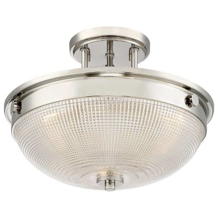 Quoizel - Πλαφονιέρα οροφής MANTLE 2xE27/60W/230V γυαλιστερό χρώμιο