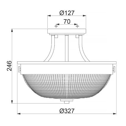 Quoizel - Πλαφονιέρα οροφής MANTLE 2xE27/60W/230V γυαλιστερό χρώμιο