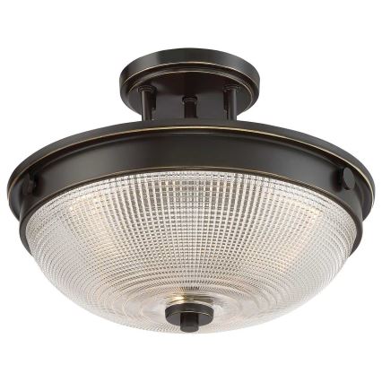 Quoizel - Πλαφονιέρα οροφής MANTLE 2xE27/60W/230V μπρονζέ