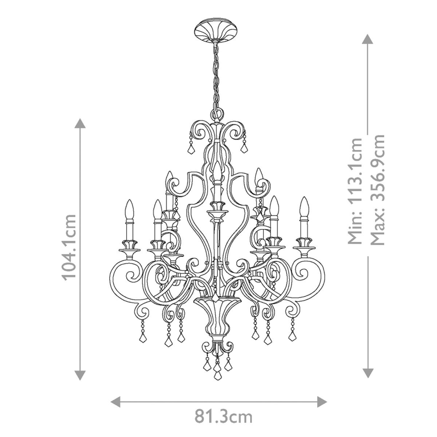 Quoizel - Κρεμαστό φωτιστικό οροφής MARQUETTE 9xE14/60W/230V