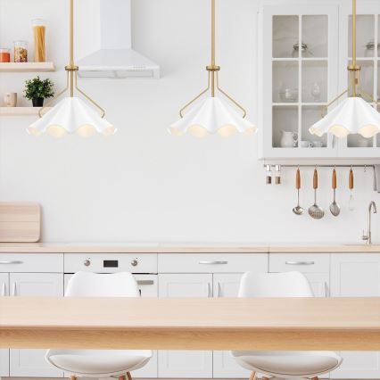 Quoizel - Κρεμαστό φωτιστικό MEJIA 1xE27/60W/230V διάμετρος 35,6 cm ορείχαλκος