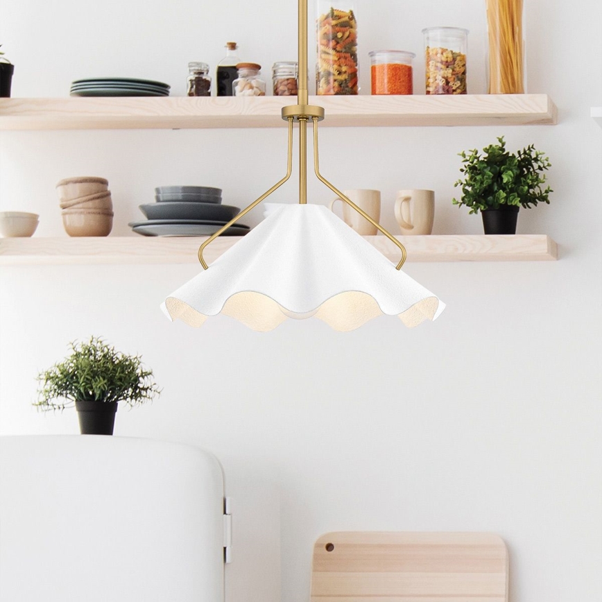 Quoizel - Κρεμαστό φωτιστικό MEJIA 1xE27/60W/230V διάμετρος 35,6 cm ορείχαλκος