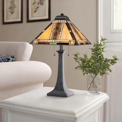 Quoizel - Επιτραπέζιο φωτιστικό Tiffany NAVAJO 2xE27/60W/230V