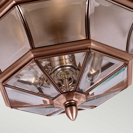 Quoizel - Εξωτερικό φωτιστικό οροφής NEWBURY 3xE14/60W/230V IP44 χάλκινο