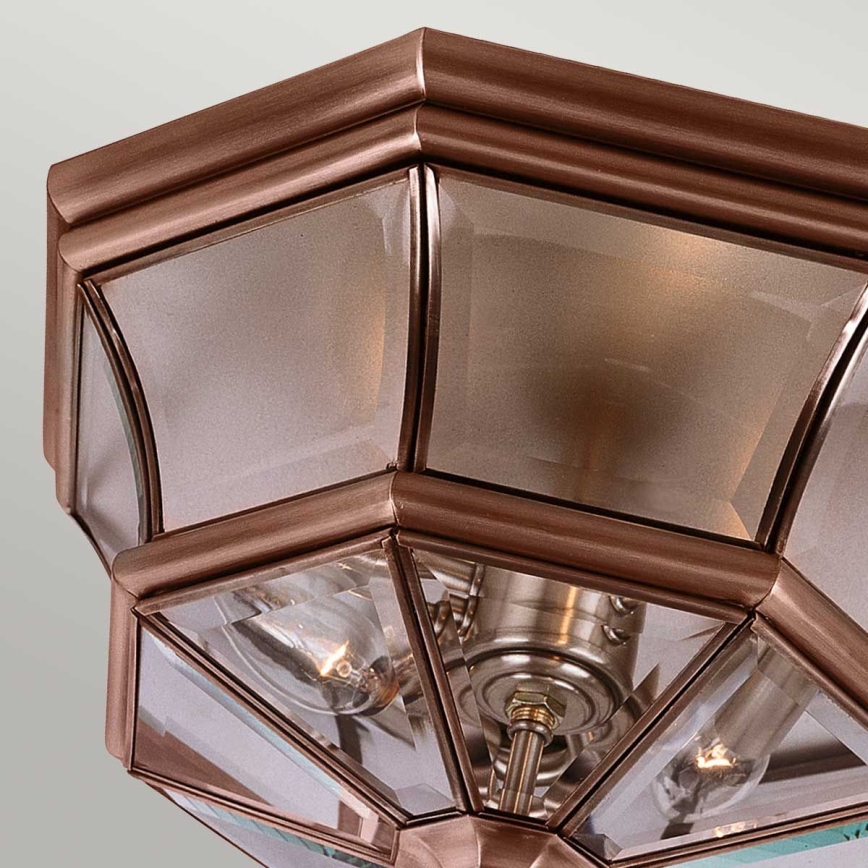 Quoizel - Εξωτερικό φωτιστικό οροφής NEWBURY 3xE14/60W/230V IP44 χάλκινο
