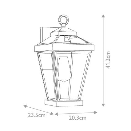 Quoizel - Επιτοίχιο φωτιστικό εξωτερικού χώρου RAVINE 1xE27/60W/230V IP44 καφέ