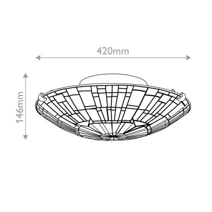 Quoizel - Φωτιστικό οροφής REED 2xE27/60W/230V διάμετρος 42 cm
