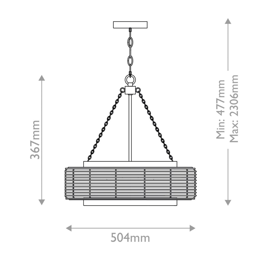 Quoizel - Πολυέλαιος με αλυσίδα WAYLON 4xE27/60W/230V, διάμ. 50,4 εκ., καφέ/λευκό