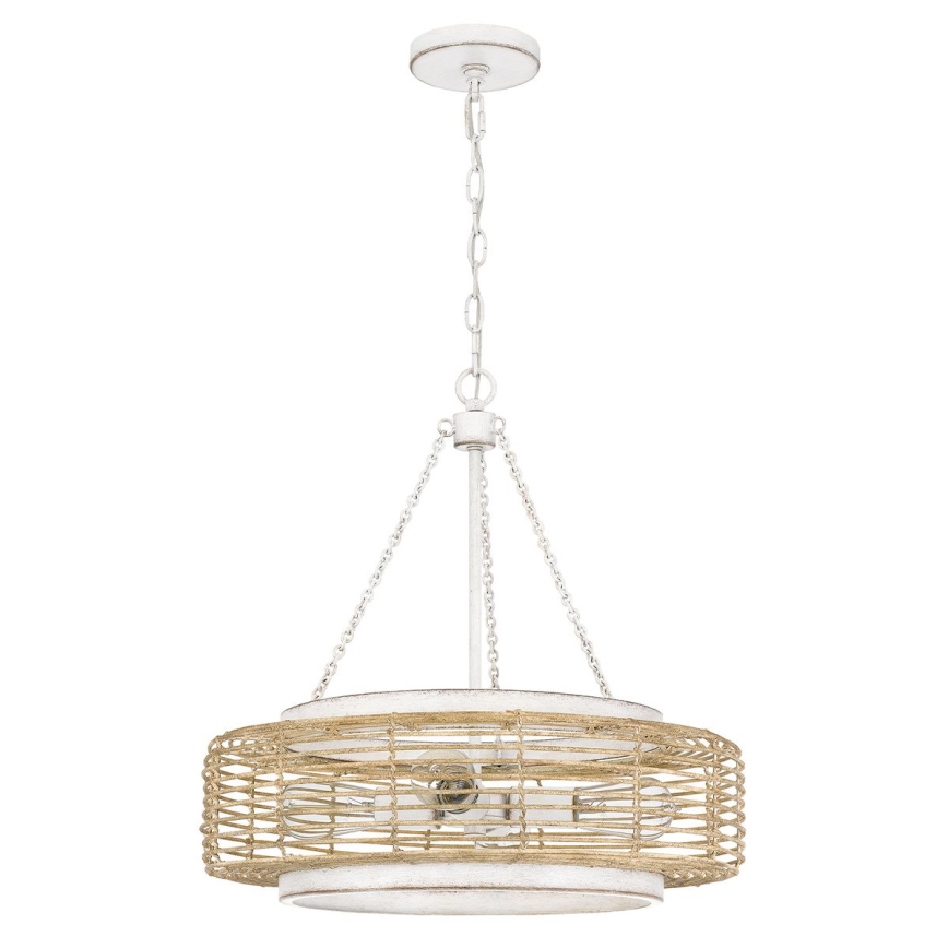 Quoizel - Πολυέλαιος με αλυσίδα WAYLON 4xE27/60W/230V, διάμ. 50,4 εκ., καφέ/λευκό