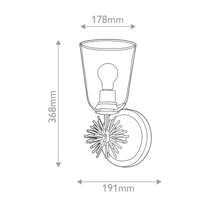 Quoizel - Επιτοίχιο φωτιστικό STARING 1xE27/40W/230V χάλκινο