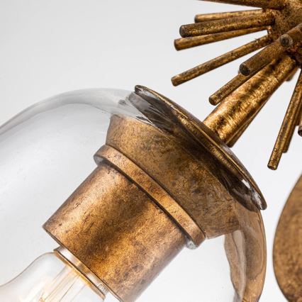 Quoizel - Φωτιστικό τοίχου STARING 2xE27/40W/230V, φινίρισμα χαλκού