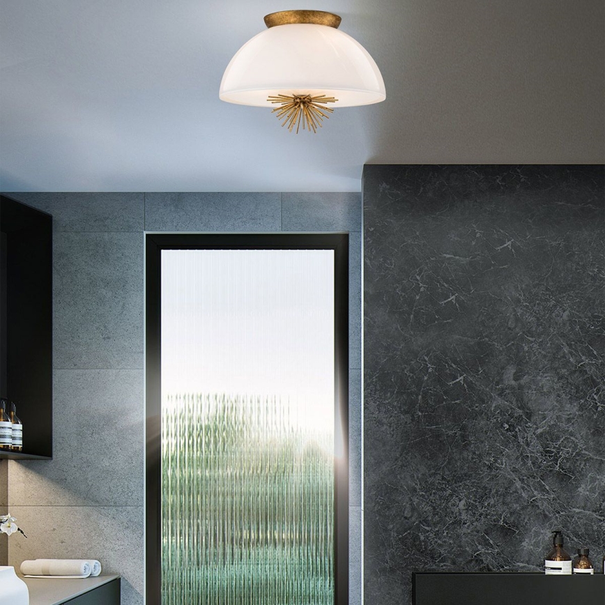 Quoizel - Κρεμαστό φωτιστικό STARING 3xE14/40W/230V διάμετρος 45,7 cm χρυσό/πατίνα/λευκό