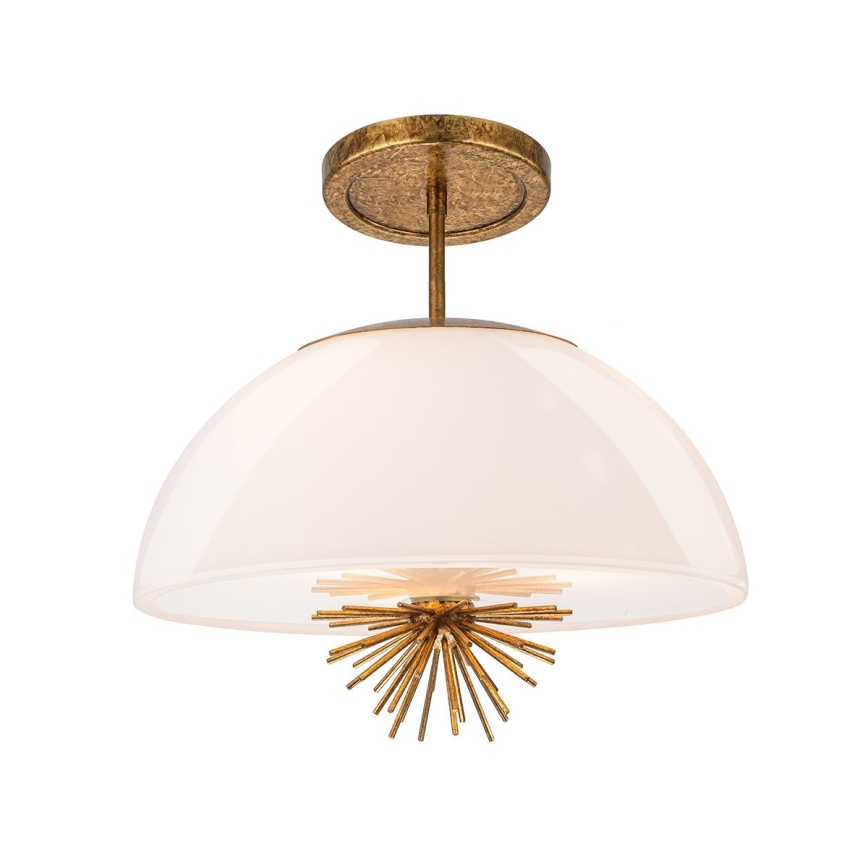 Quoizel - Κρεμαστό φωτιστικό STARING 3xE14/40W/230V διάμετρος 45,7 cm χρυσό/πατίνα/λευκό