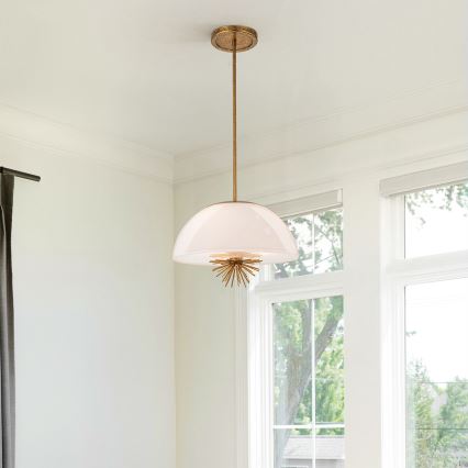 Quoizel - Κρεμαστό φωτιστικό STARING 3xE14/40W/230V διάμετρος 45,7 cm χρυσό/πατίνα/λευκό