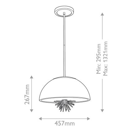 Quoizel - Κρεμαστό φωτιστικό STARING 3xE14/40W/230V διάμετρος 45,7 cm χρυσό/πατίνα/λευκό