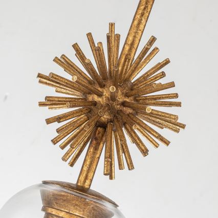 Quoizel - Κρεμαστό φωτιστικό STARING 1xE27/40W/230V διάμετρος 18,4 cm χρυσό/πατίνα/διαφανές