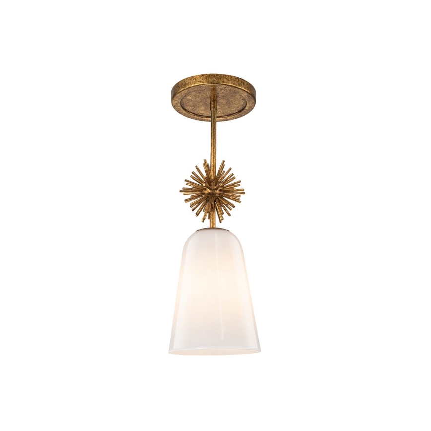 Quoizel - Κρεμαστό φωτιστικό STARING 1xE27/40W/230V διάμετρος 18,4 cm χρυσό/πατίνα/λευκό