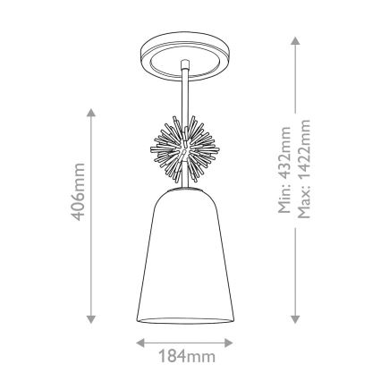 Quoizel - Κρεμαστό φωτιστικό STARING 1xE27/40W/230V διάμετρος 18,4 cm χρυσό/πατίνα/λευκό