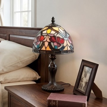 Quoizel - Επιτραπέζιο φωτιστικό Tiffany LARISSA 1xE14/40W/230V διάμ. 20 εκ.