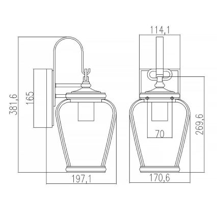Quoizel - Επιτοίχιο φωτιστικό εξωτερικού χώρου PROVINCE 1xE27/60W/230V IP44