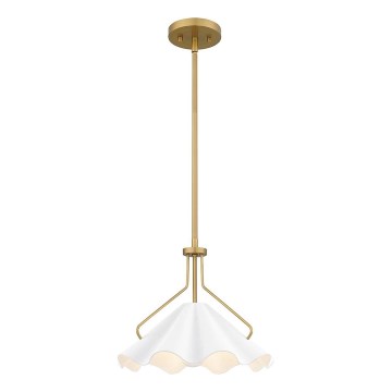 Quoizel - Κρεμαστό φωτιστικό MEJIA 1xE27/60W/230V διάμετρος 35,6 cm ορείχαλκος