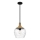 Quoizel - Κρεμαστό φωτιστικό ROYER 1xE27/60W/230V διάμετρος 30,2 cm διαφανές/μαύρο/μπεζ