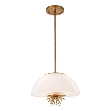 Quoizel - Κρεμαστό φωτιστικό STARING 3xE14/40W/230V διάμετρος 45,7 cm χρυσό/πατίνα/λευκό
