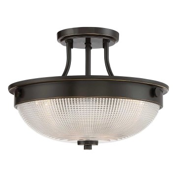 Quoizel - Πλαφονιέρα οροφής MANTLE 2xE27/60W/230V μπρονζέ