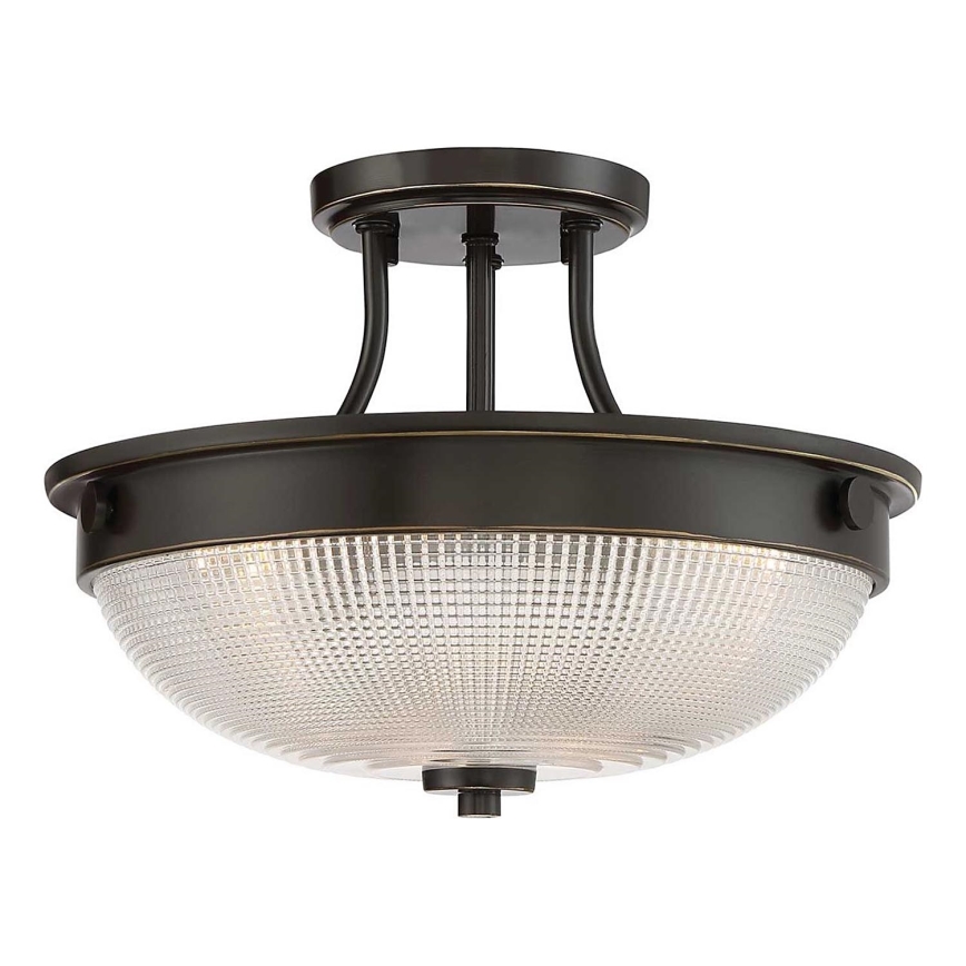 Quoizel - Πλαφονιέρα οροφής MANTLE 2xE27/60W/230V μπρονζέ