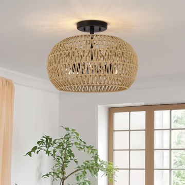 Quoizel - Φωτιστικό οροφής CASABLANCA 3xE27/60W/230V καφέ