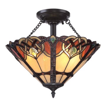 Quoizel - Φωτιστικό οροφής Tiffany CAMBRIDGE 2xE27/100W/230V