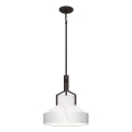 Quoizel - Φωτιστικό οροφής με ράβδο BRECKEN 2xE27/60W/230V μαύρο/μαρμάρινη διακόσμηση
