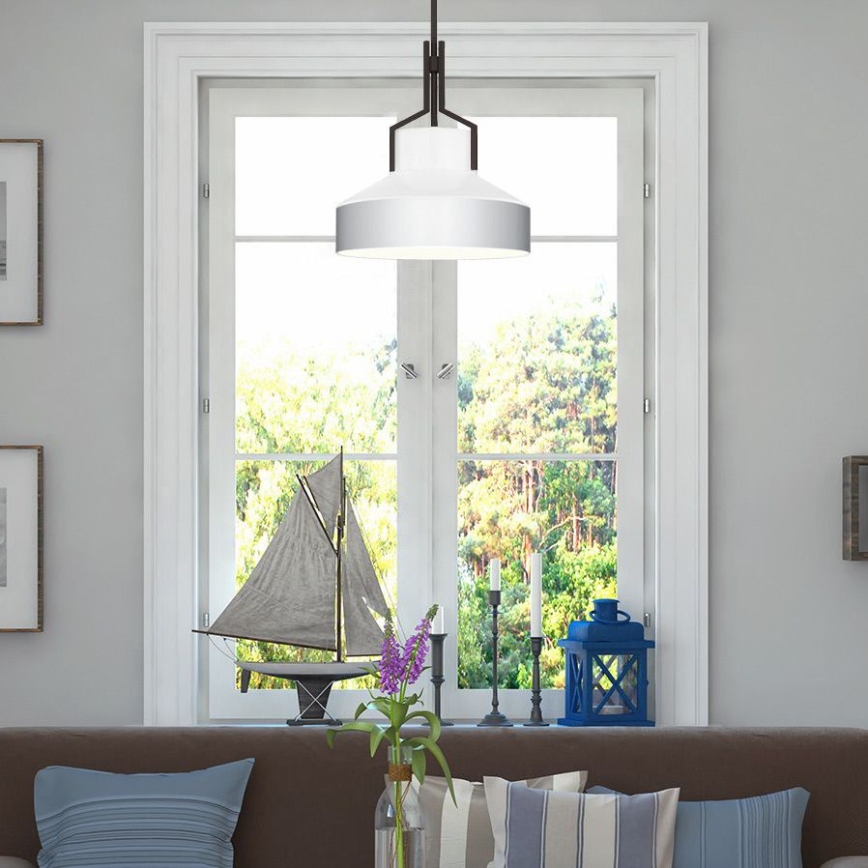 Quoizel - Φωτιστικό οροφής σε ράβδο BRECKEN 2xE27/60W/230V μαύρο/λευκό