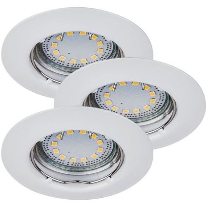 Rabalux - Σετ 3xLED εντοιχισμένα φωτιστικά οροφής 1xGU10/3W/230V IP40
