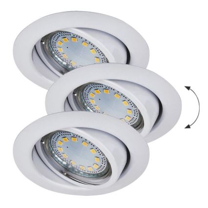 Rabalux - Σετ 3x LED χωνευτό φωτιστικό οροφής 1x GU10/3W/230V IP40