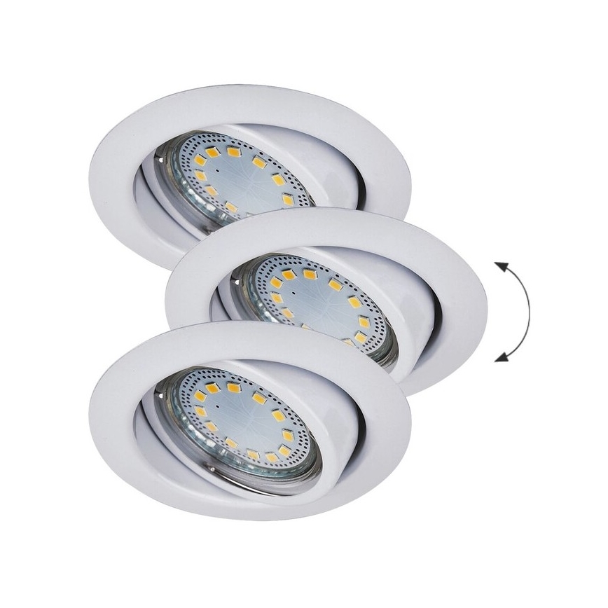 Rabalux - Σετ 3x LED χωνευτό φωτιστικό οροφής 1x GU10/3W/230V IP40