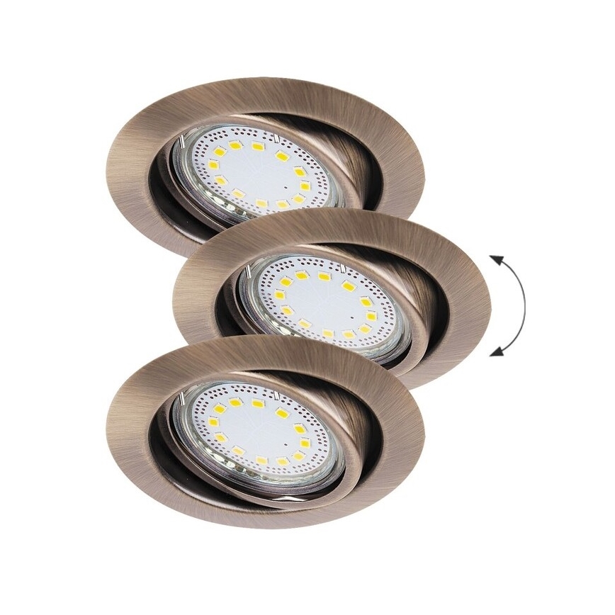 Rabalux - ΣΕΤ 3xLED Χωνευτό φωτιστικό 3xGU10/3W/230V IP40