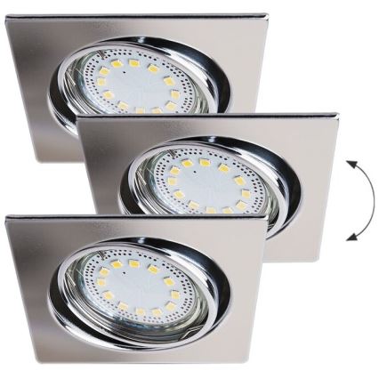 Rabalux - ΣΕΤ 3x Χωνευτό Φωτιστικό LED 3xGU10/3W/230V IP40