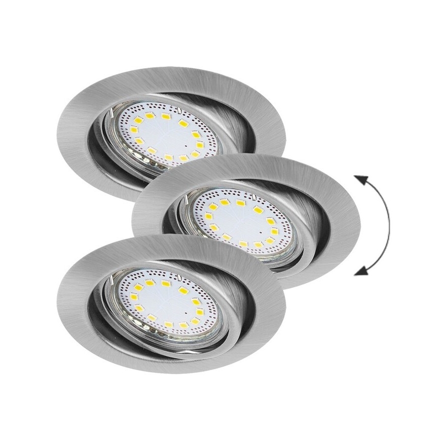 Rabalux - Σετ 3xLED εντοιχισμένα φωτιστικά 1xGU10/3W/230V IP40