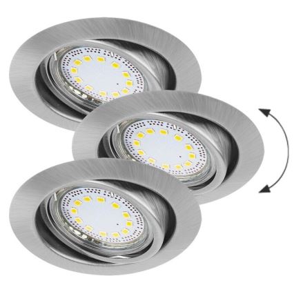 Rabalux - ΣΕΤ 3xLED Χωνευτό φωτιστικό 3xGU10/3W/230V IP40