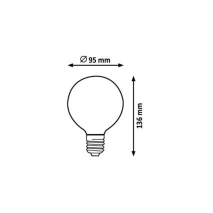 Rabalux - Λαμπτήρας LED G95 E27/7W/230V 4000K