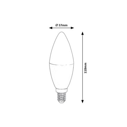 Rabalux - Λαμπτήρας LED RGB ρυθμιζόμενος C37 E14/5W/230V Wi-Fi 3000-6500K